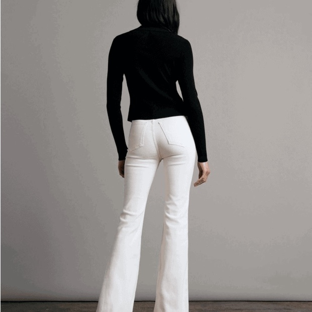 Rag & Bone Casey High Rise Ankle Flare Jeans Womens 26 Cream - Picture 2 of 8